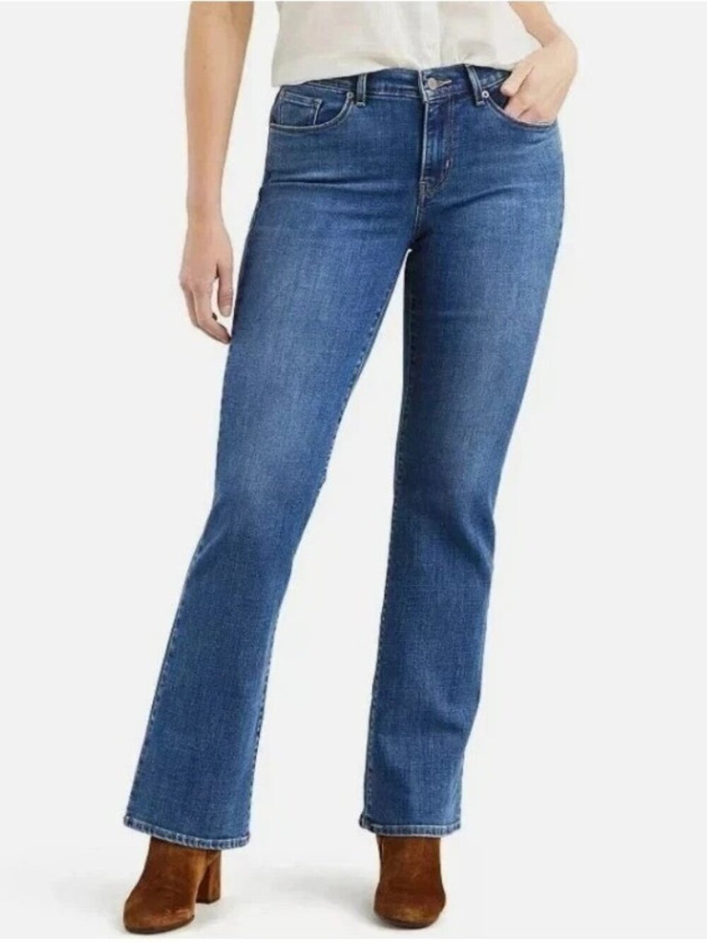 Levi's Women's 12/31 Slight Curve Bootcut Jeans Stretch Denim Blue Classic B1269